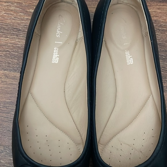 Clarks Grace Lily black leather ballet flats plus cushion. US size 10 used - Picture 4 of 6